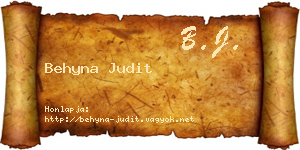 Behyna Judit névjegykártya